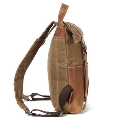 Mochila de Viaje en Lona Encerada Resistente con Detalles en Cuero Premium - Image 12