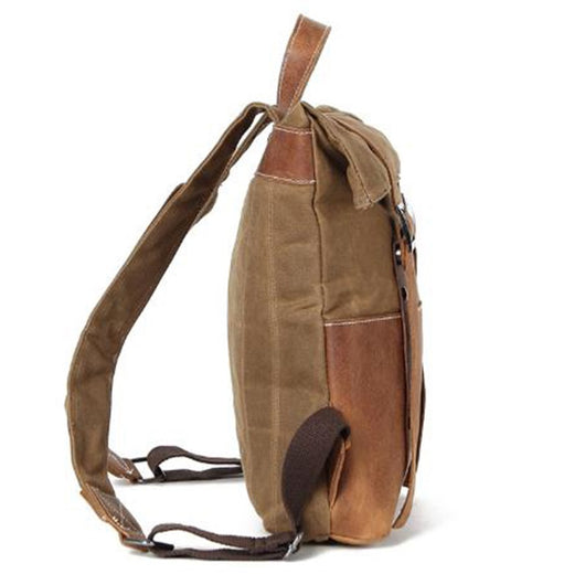 Mochila de Viaje en Lona Encerada Resistente con Detalles en Cuero Premium - Image 12