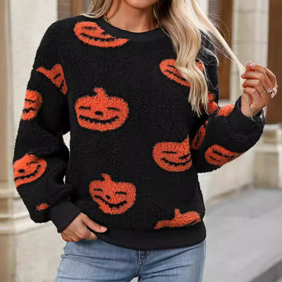 Sudadera Suelta Estampada en Felpa Premium para Mujer