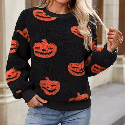 Sudadera Suelta Estampada en Felpa Premium para Mujer