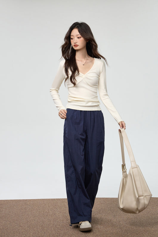 Blusa Elegante Escote Profundo con Nudo y Manga Larga - Image 23