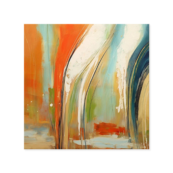 Cuadro Abstracto Moderno Naranja - Lienzo Óleo Artesanal sin Marco - Image 5