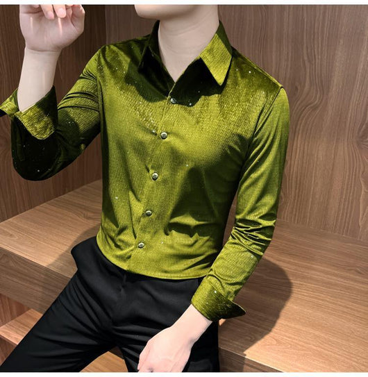 Camisa Manga Larga Diseñador para Hombre - Versátil y Moderno para Primavera y Otoño - Image 10