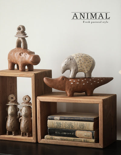 Adornos Vintage de Resina Artesanal con Animales para Estantería - Image 15