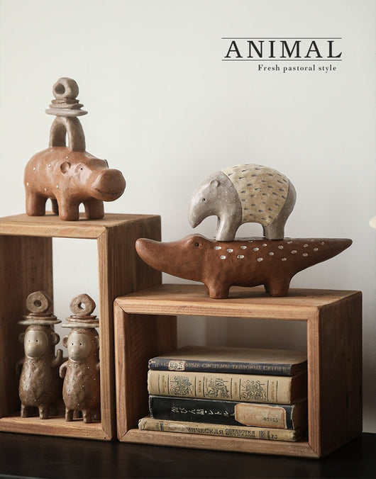 Adornos Vintage de Resina Artesanal con Animales para Estantería - Image 15