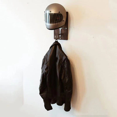 Soporte de Pared para Casco de Motocicleta en Madera - Organizador y Perchero - Image 5