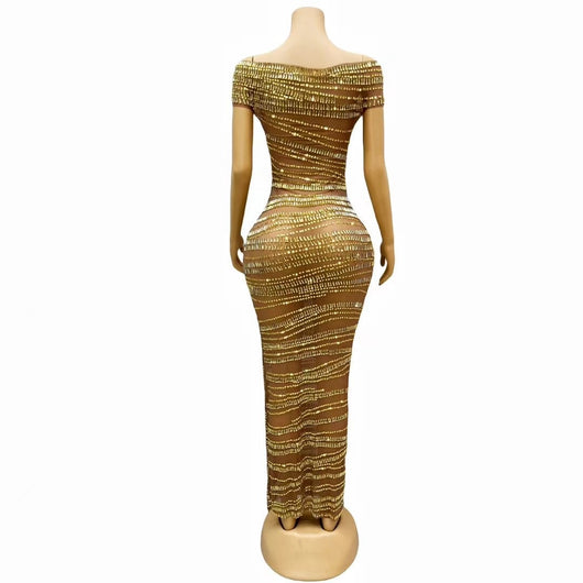 Vestido de Noche Brillante con Cristales Rhinestone - Traje de Gala Elegante - Image 11