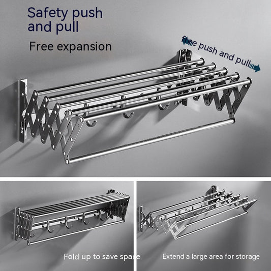 Estante de Acero Inoxidable para Baño sin Perforaciones - Toallero Extensible - Image 2