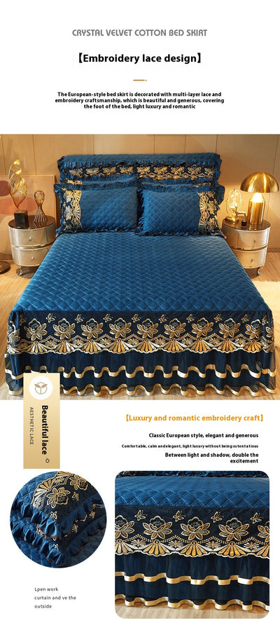 Volante de Cama de Cristal Europeo Terciopelo Grueso - Image 18