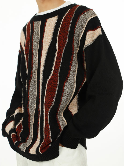 Suéter Retro de Rayas Cuello Redondo Unisex - Image 9