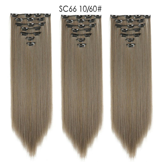 Set de Extensiones de Cabello con 16 Clips - Peluca de Fibra Sintética Premium - Image 40
