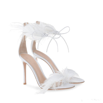 Tacones Stiletto con Tiras de Plumas - Elegancia y Sofisticación - Image 21