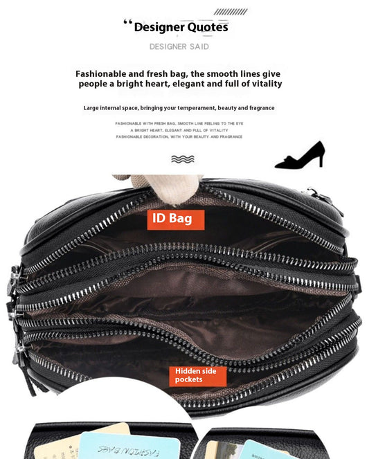 Bolso Bandolera Redondo de Cuero Genuino - Versátil y Elegante - Image 30