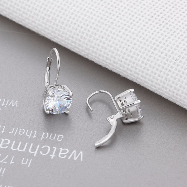 Aretes de Plata 925 con Diamantes - Diseño Minimalista Elegante