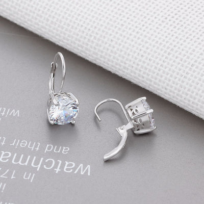 Aretes de Plata 925 con Diamantes - Diseño Minimalista Elegante