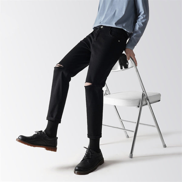 Jeans Cortos Rectos Color Liso para Hombre