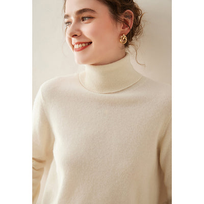 Suéter Cuello Alto de Cachemira Pura para Mujer - Image 16
