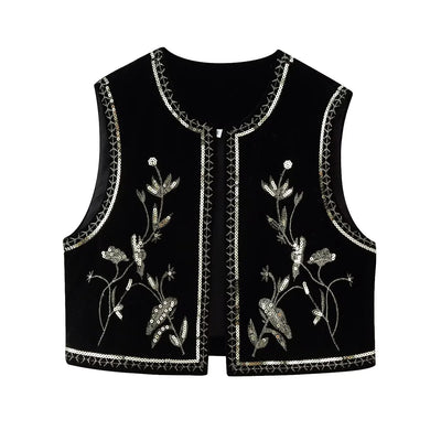 Abrigo Bordado para Mujer con Detalles de Terciopelo - Image 6