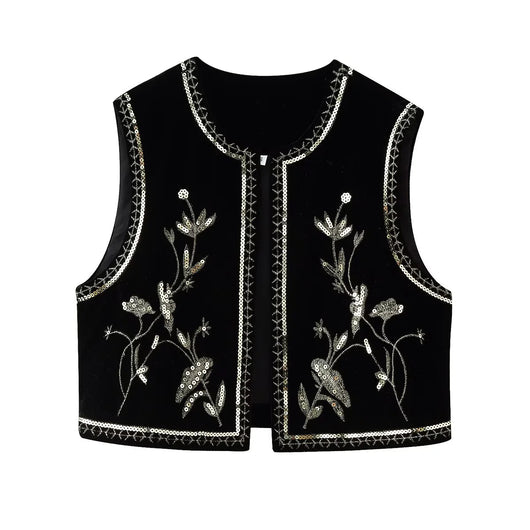 Abrigo Bordado para Mujer con Detalles de Terciopelo - Image 6