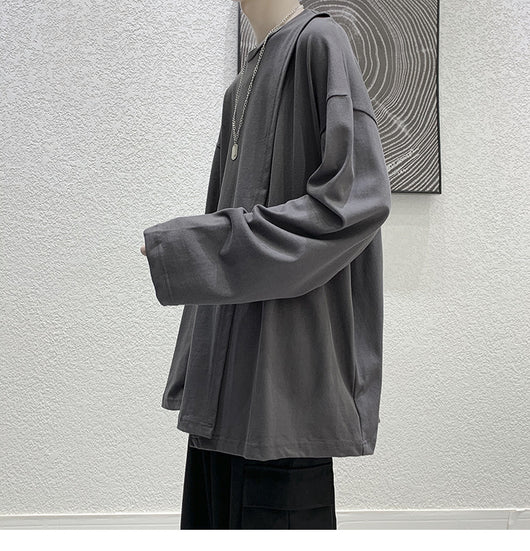 Playera Suelta Estilo Coreano con Abertura Lateral para Hombre - Image 4