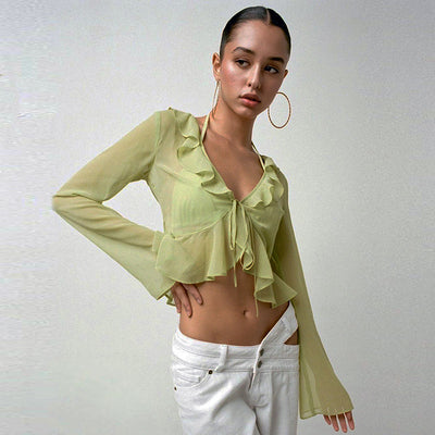 Blusa Transparente Escote Profundo Fungus Edge - Image 23