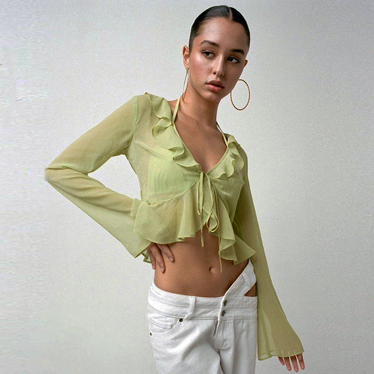 Blusa Transparente Escote Profundo Fungus Edge - Image 23