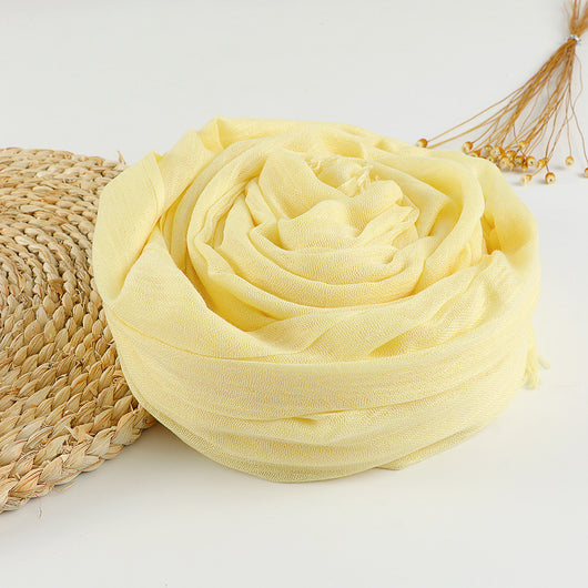 Pañuelo Artístico de Algodón y Lino en Colores Puros para Mujer - Image 32