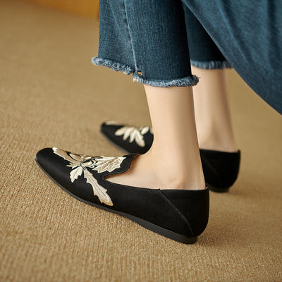 Zapatos Planos Bordados de Corte Bajo con Suela Suave para Mujer - Image 2