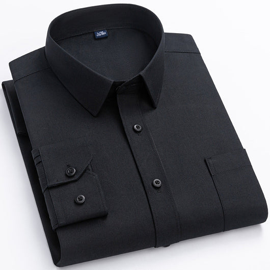 Camisa de Algodón Manga Larga Khaki para Hombre - Primavera - Image 10