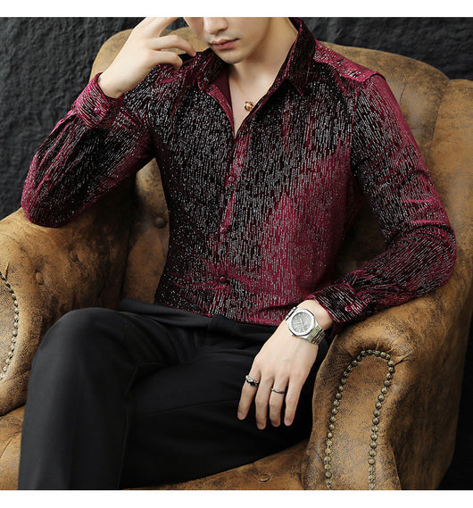 Camisa Slim Fit Brillante para Hombre - Estilo Personalidad - Image 13