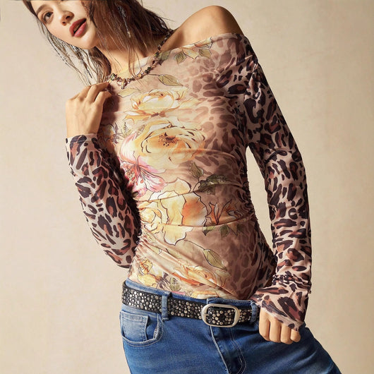 Blusa Floral Asimétrica con Capas Elegantes - Image 3