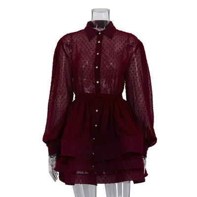Vestido Camisero Elegante con Cinturón y Botones - Image 15