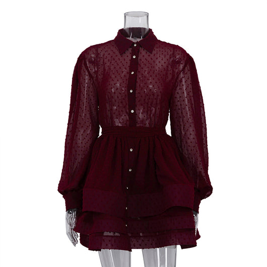Vestido Camisero Elegante con Cinturón y Botones - Image 15