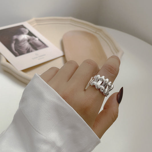 Anillo de Plata Esterlina 925 Trenzado Noble