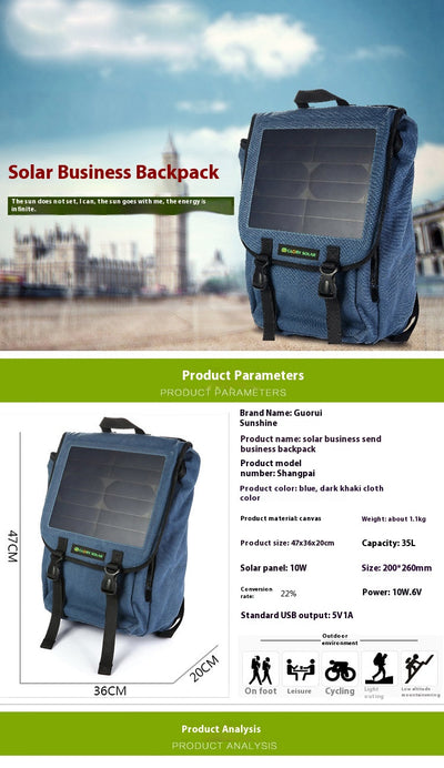Mochila para Laptop Solar con Gran Capacidad Resistente para Aventuras - Image 13