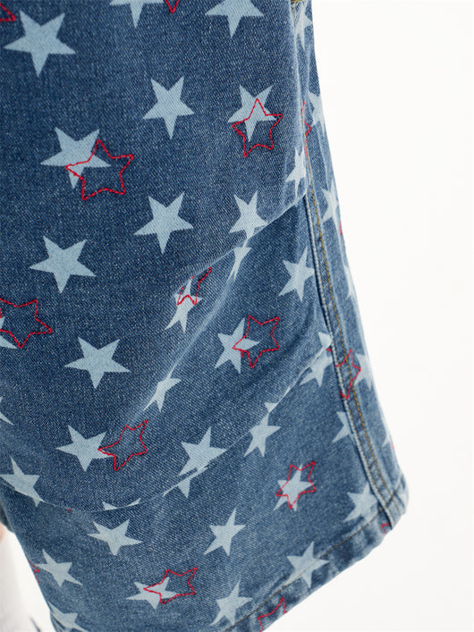 Pantalón Denim Estampado Crop Ancho y Suelto - Image 13