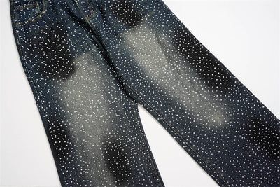 Pantalones Jeans Rectos Anchos con Detalles de Strass - Diseño Casual Moderno - Image 63