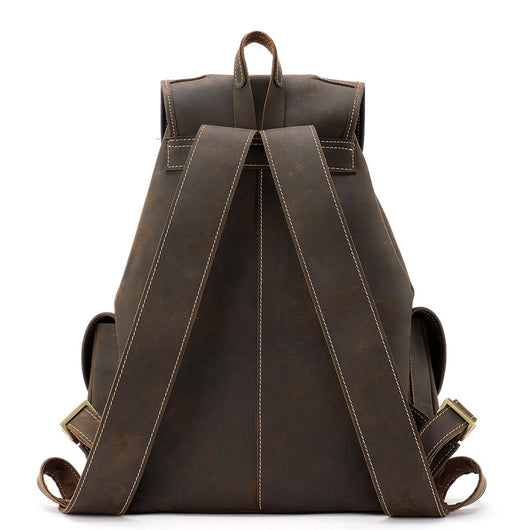 Mochila de Cuero Premium Impermeable con Gran Capacidad para Hombre - Image 9