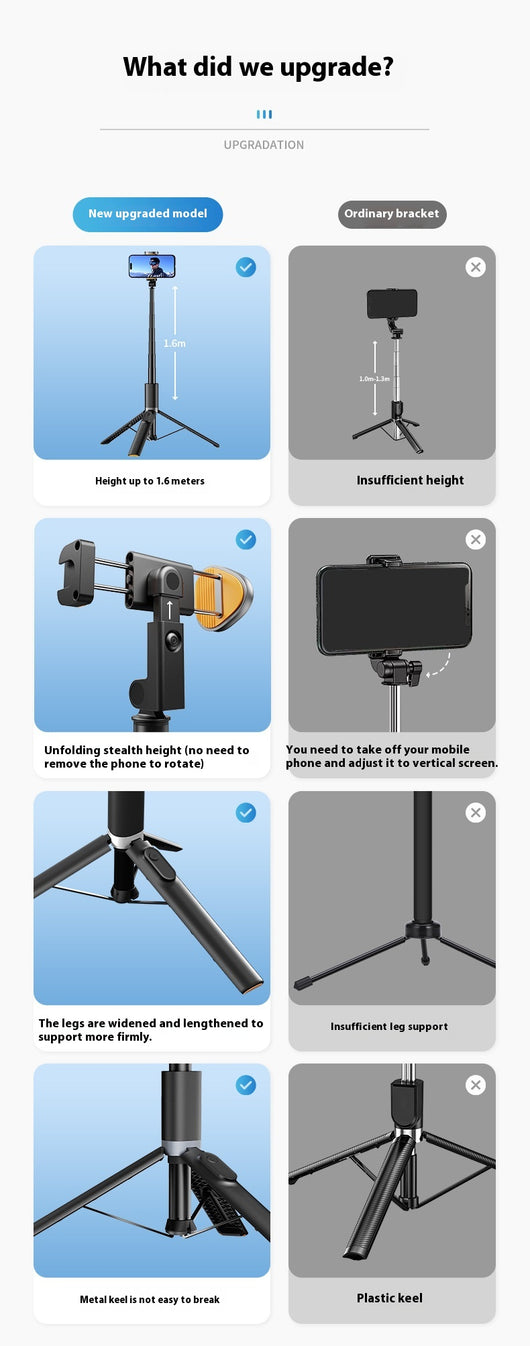 Soporte Selfie Stick con Bluetooth Integrado para Transmisión en Vivo - Image 15