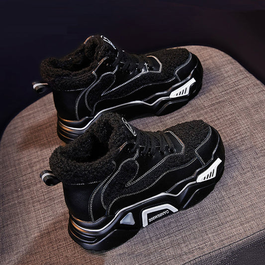Zapatos Deportivos Mujer con Cuña y Forro Polar Cálido