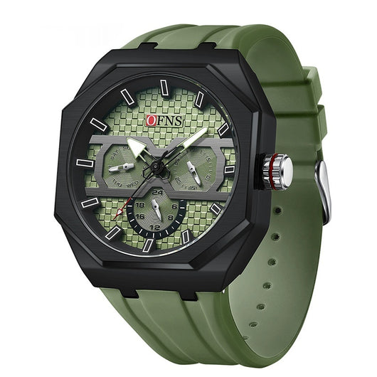 Reloj de Cuarzo Impermeable con Escala de Rayas y Seis Agujas - Diseño Moderno - Image 4