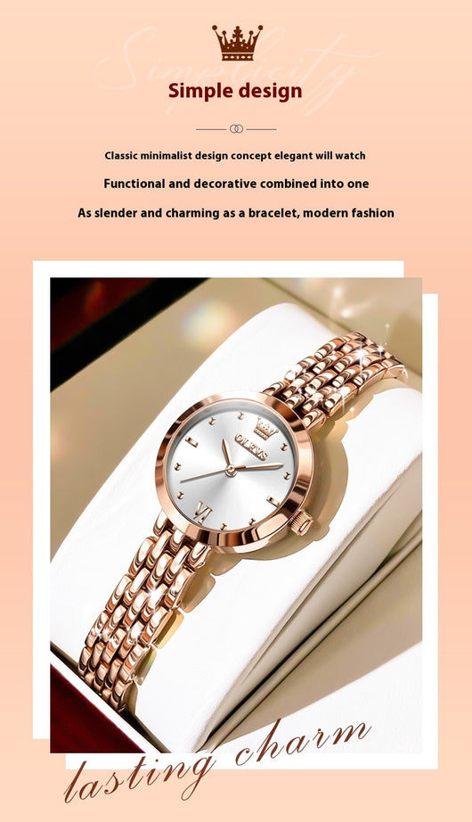 Reloj de Cuarzo Resistente al Agua para Mujer - Diseño Elegante y Simple - Image 7
