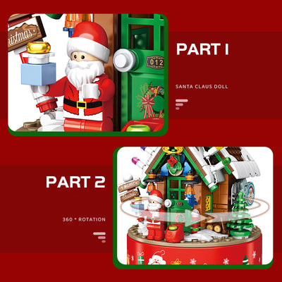 Caja de Música con Bloques Constructores Árbol de Navidad Giratorio LED Brillante DIY - Image 3