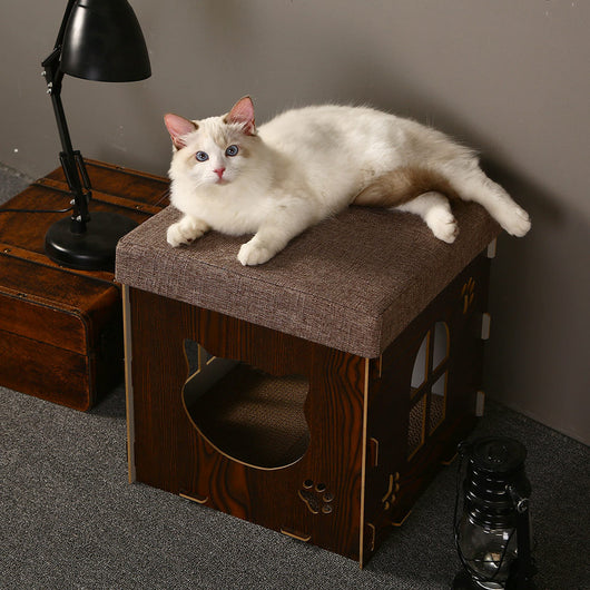 Cama Multifuncional para Gatos Adultos con Rascador Integrado y Nido Desmontable - Image 4