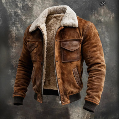 Chaqueta Outdoor Retro para Hombre con Múltiples Bolsillos y Forro Polar - Image 3