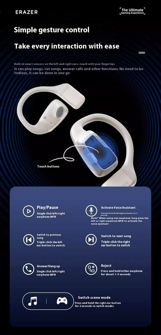 Auriculares Bluetooth True Wireless XP6 - Diseño Ergonómico Montado en la Oreja - Image 15