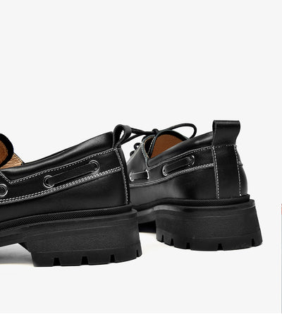 Baletas Plataforma de Cuero Suave Estilo Británico para Mujer - Image 15