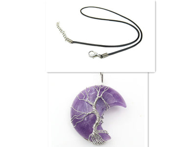 Collar Artesanal con Cristal Natural, Árbol de la Vida y Luna - Image 9