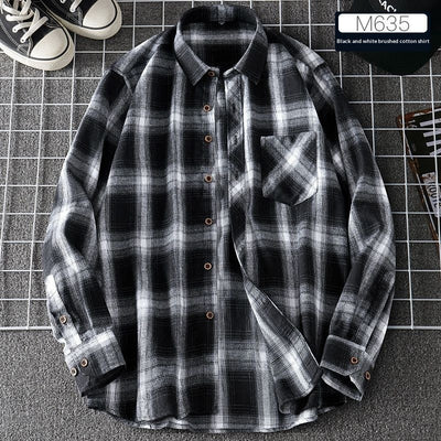 Camisa de Cuadros Casual Delgada para Hombre Primavera-Otoño - Image 9