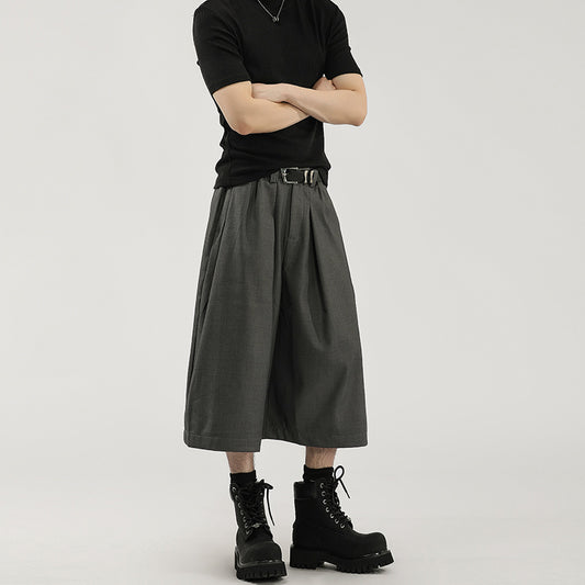 Pantalones Cortos de Vestir con Pliegues y Caída Ancha para Hombre - Image 2